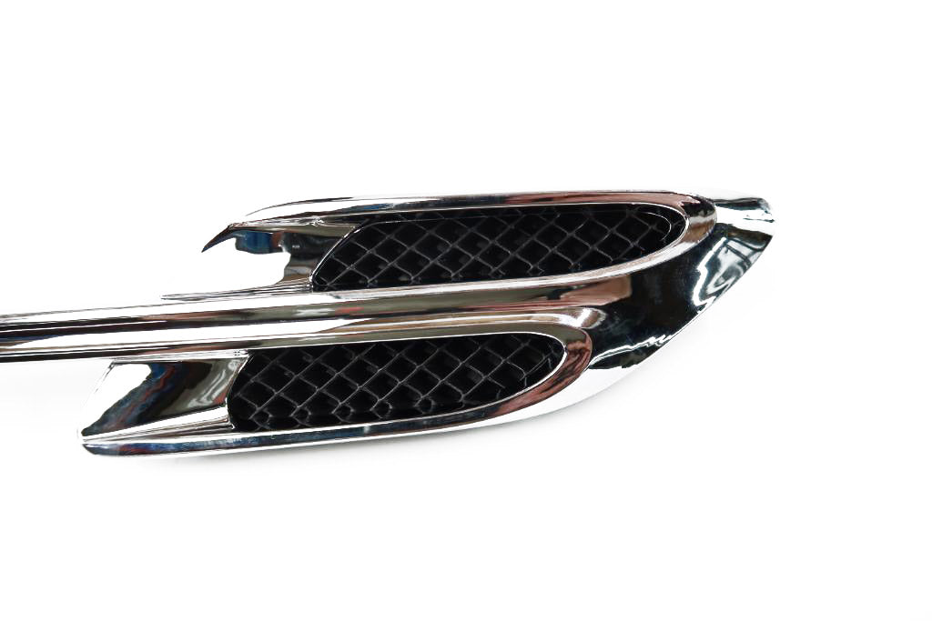 Bentley Continental Gt Gtc chrome left & right fender air vent grill 2pcs #1852