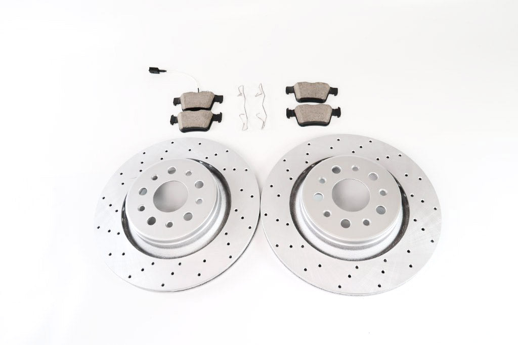 Maserati Ghibli Base rear brake pads & drilled upgrated rotors #1435